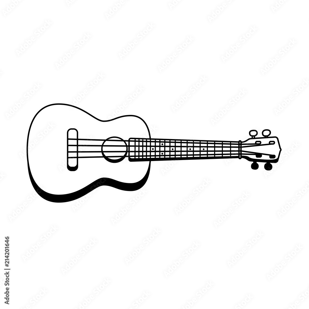 Concert Ukulele - Hawaiian string musical instrument. Vector illustration. Concert Ukulele - Hawaiian string musical instrument. Vector illustration.