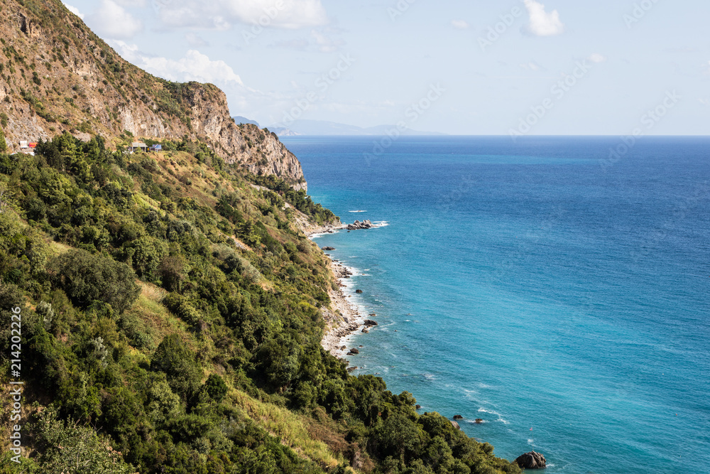 Beautiful coast along the Adriatic sea near Budva in Montenegro in the Balkans in Europe Beautiful coast along the Adriatic sea near Budva in Montenegro in the Balkans in Europe