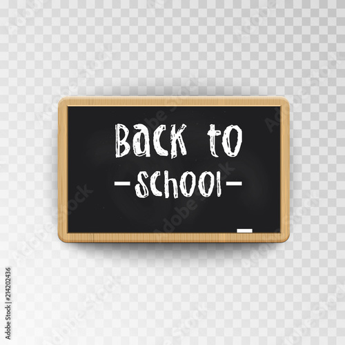 Fototapeta Naklejka Na Ścianę i Meble -  Back to School. Blackboard isolated on transparent background. Vector