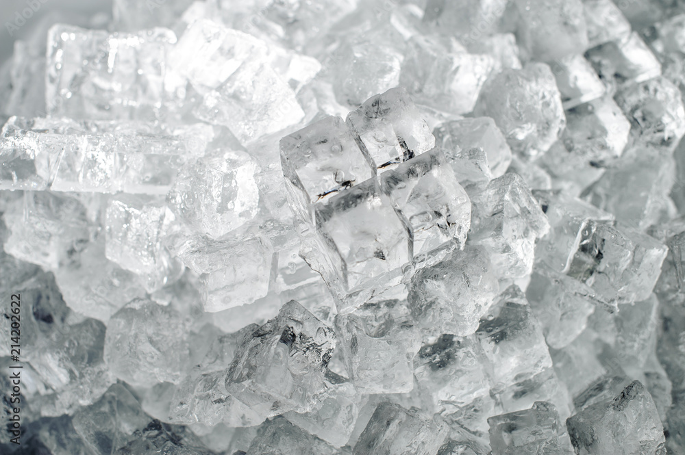 Textured background of a small ice cubes