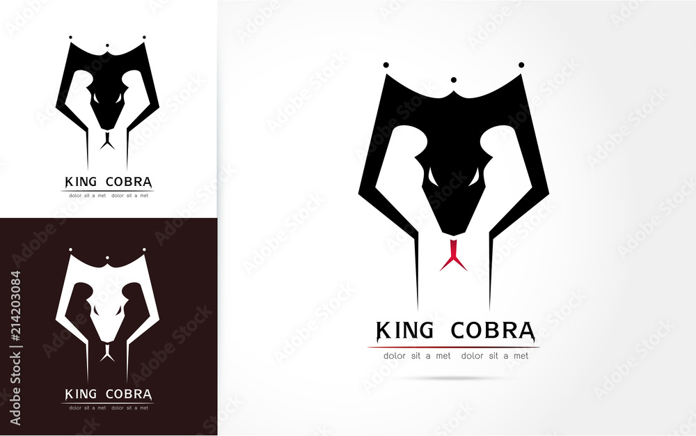 Obraz premium Ilustracja wektorowa szablon logo węża Kobra