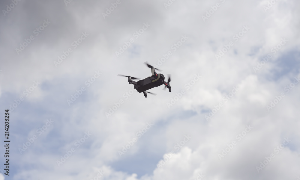 rc drone flying in the sky rc drone flying in the sky