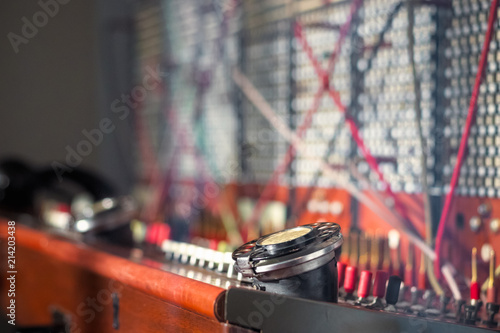 Принти на полотні Old fashioned manual telephone exchange switchboard displayed at the Science Mus