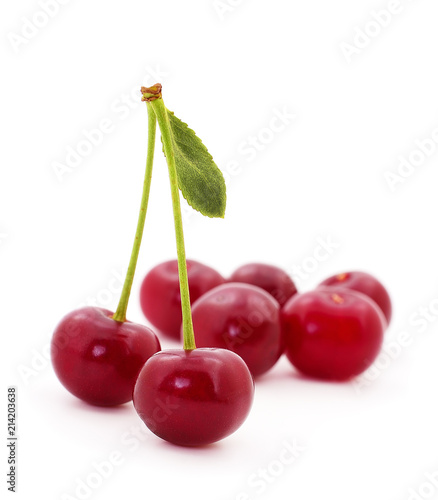 Red cherry isolated.