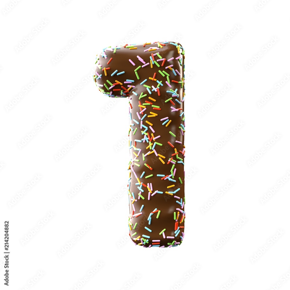 chocolate number 1 Isolated on white background chocolate number 1 Isolated on white background