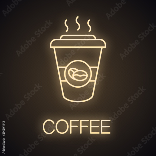 Coffee to go neon light  icon