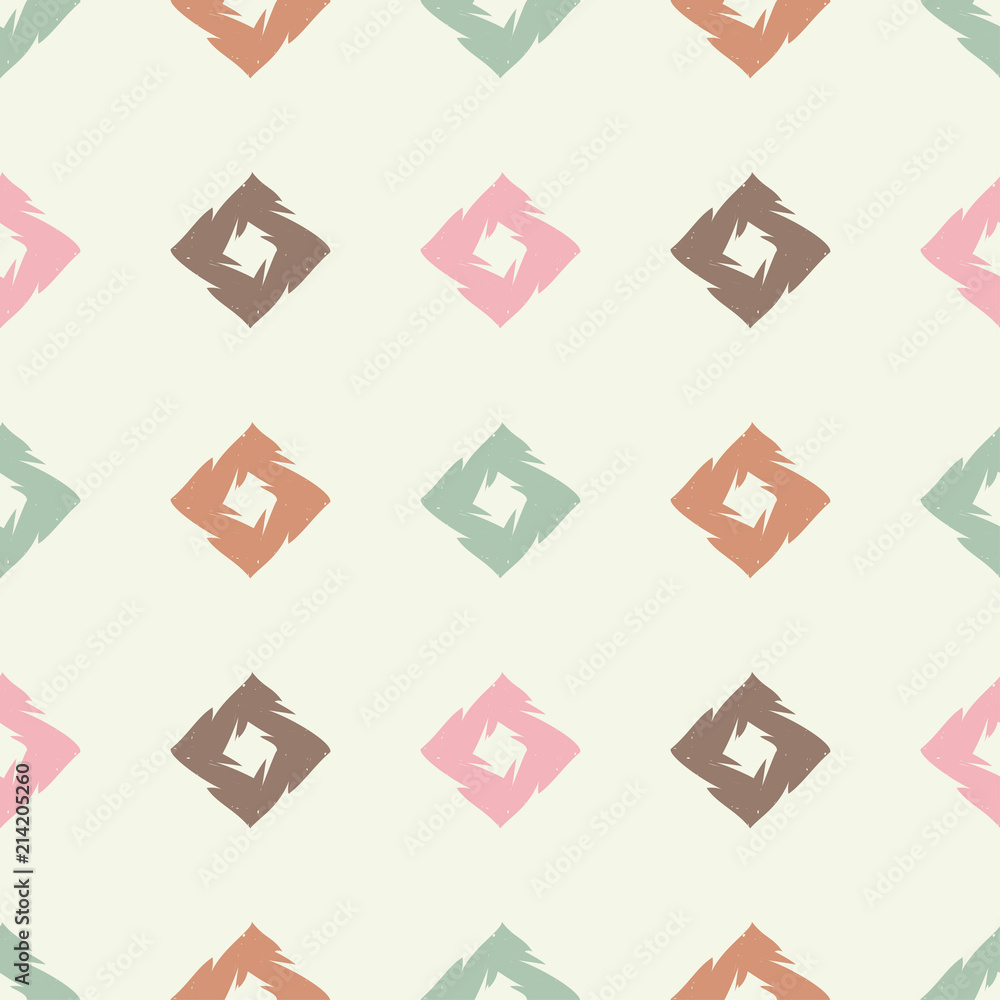 Seamless abstract geometric pattern. Mosaic texture. Brushwork. Hand hatching. Textile rapport. Seamless abstract geometric pattern. Mosaic texture. Brushwork. Hand hatching. Textile rapport.