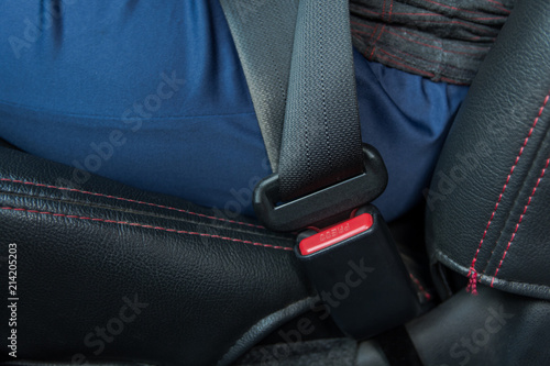 Car seat belt on The passenger seat in car. Safely on car