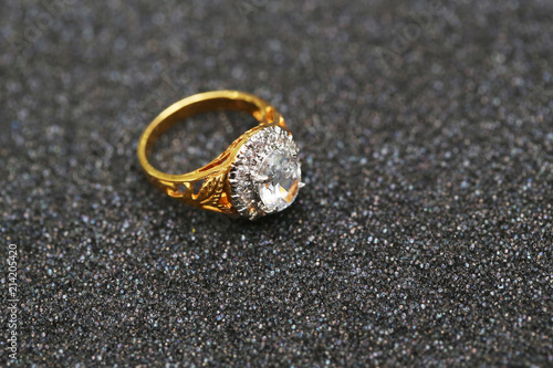 Diamond on golden ring