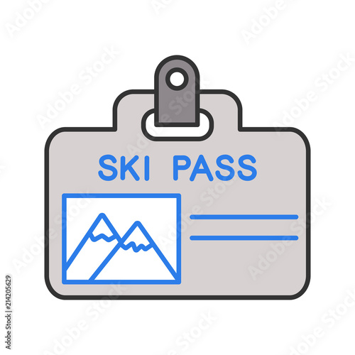 Ski pass badge color icon