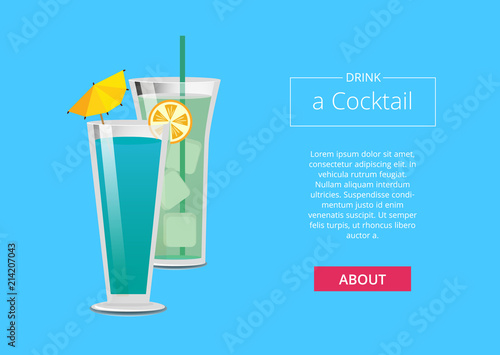 Drink a Cocktail Web Poster with Mojito and Mint
