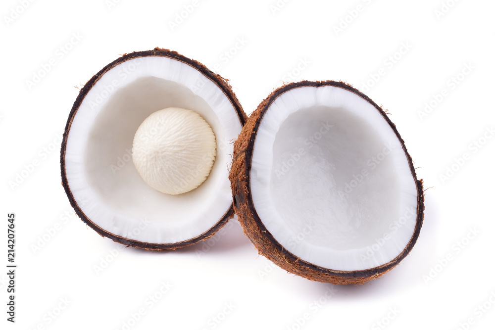 Coconut isolated on the white background. Tropical fruit coconut Coconut isolated on the white background. Tropical fruit coconut