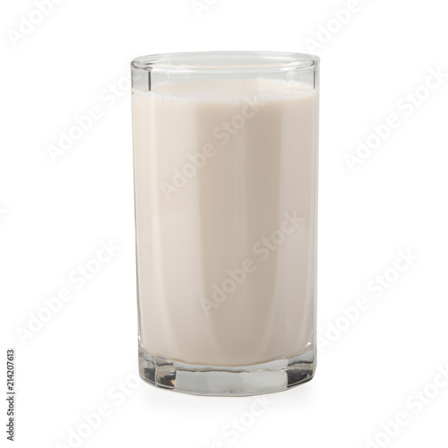 Splashes of milk from the glass isolated on white background