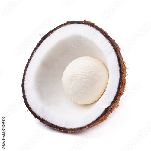 Coconut isolated on the white background. Tropical fruit coconut