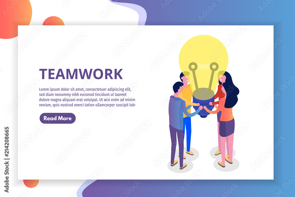 Teamwork concept isometric, people working together, business team solution. Vector illustration. Teamwork concept isometric, people working together, business team solution. Vector illustration.