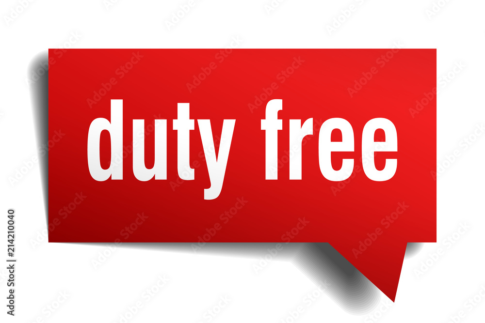 duty free red 3d speech bubble duty free red 3d speech bubble