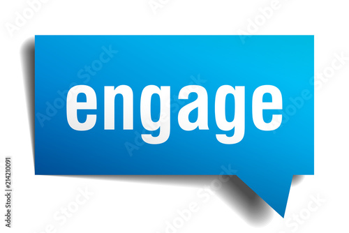 engage blue 3d speech bubble