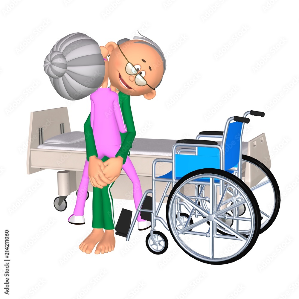 老老介護 ニコニコ編 移乗 ２ Stock イラスト Adobe Stock