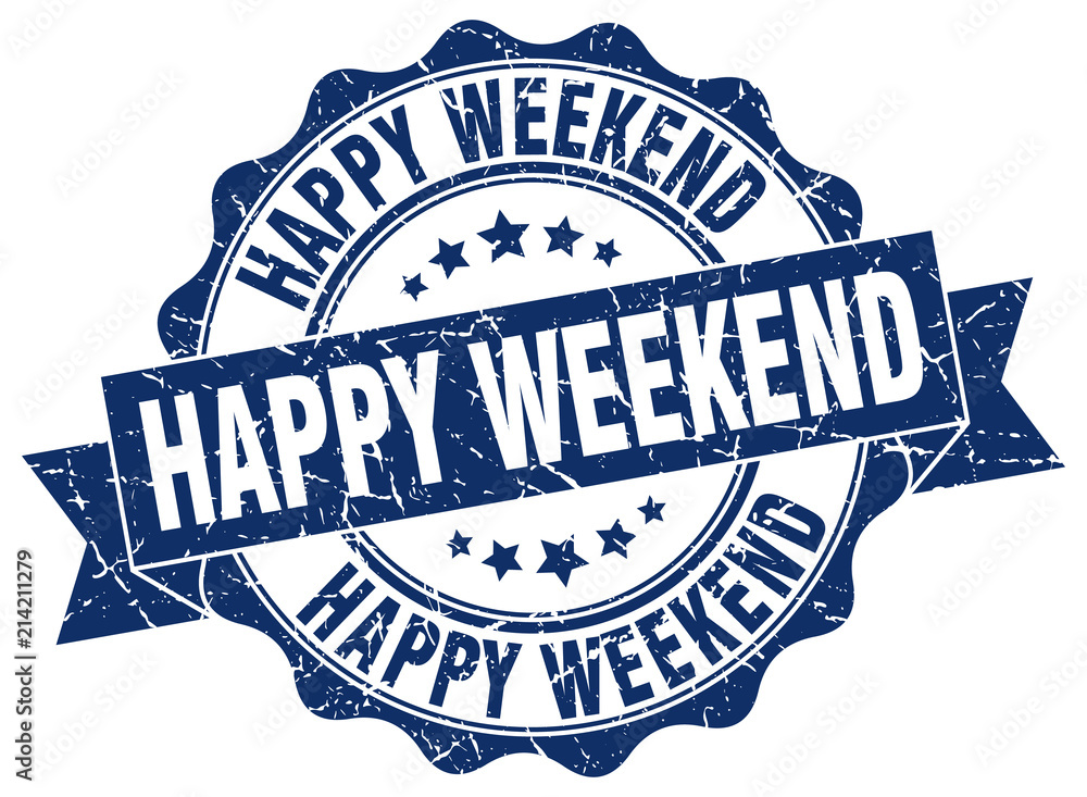Fototapeta premium happy weekend stamp. sign. seal