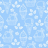 Ice cream seamless pattern. Design element for cafe decoration, textile prints or gift wrap.