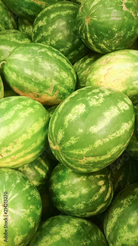 Market counter with delisios watermelons