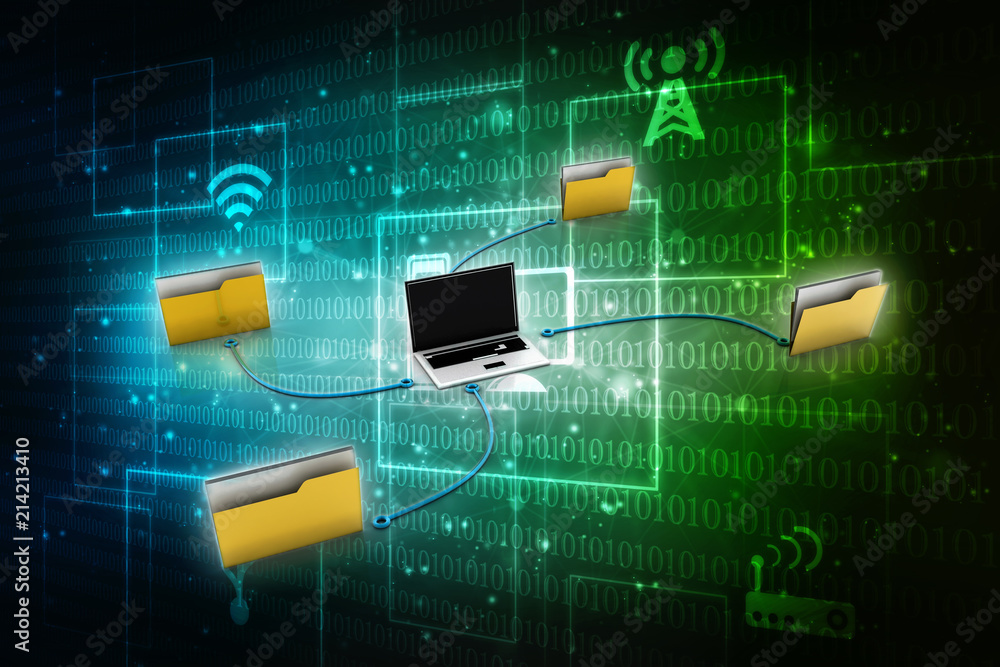 2d rendering Folder connected to computer network
2d rendering Folder connected to computer network