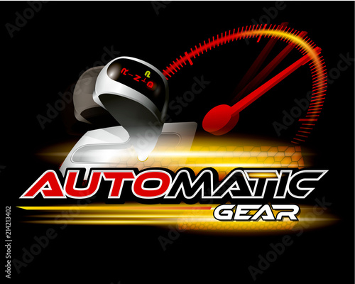 Vehicle gear stick: Automatic transmission vector.