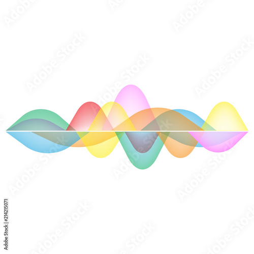 Sound wave, electromagnetic isolated on white background. Vector illustration.