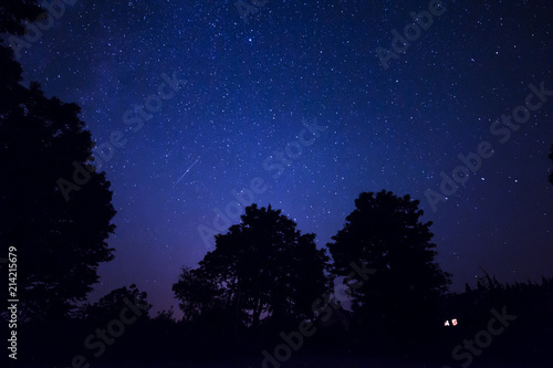 dark night sky in the Czech republic, during perseids meteor shower
