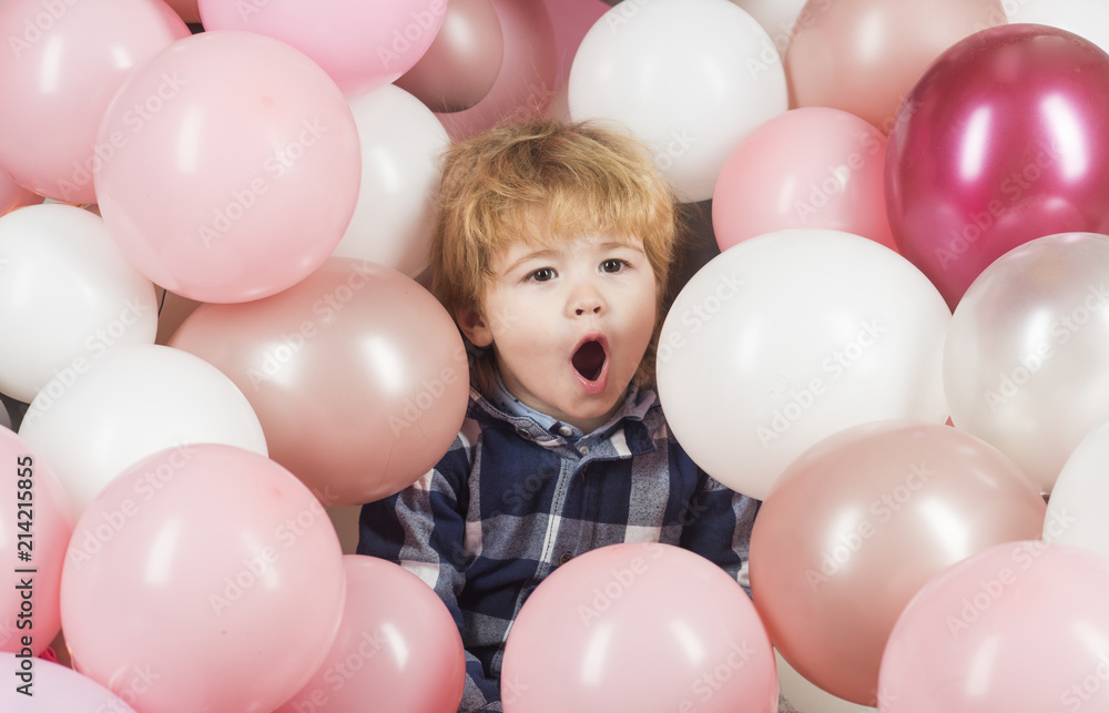 custom made wallpaper toronto digitalA sweet child is singing or screaming. A beautiful baby face between balloons. Holiday and entertainment. Children's weekend, enjoying life. Song or scream, whim, upbringing, emotions on child's face