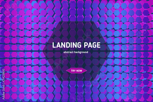 Cuadro en lienzo Hexagonal landing page background