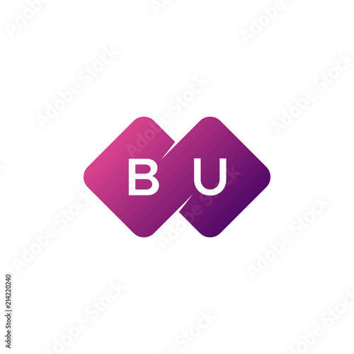 two letter bu diamond rounded logo