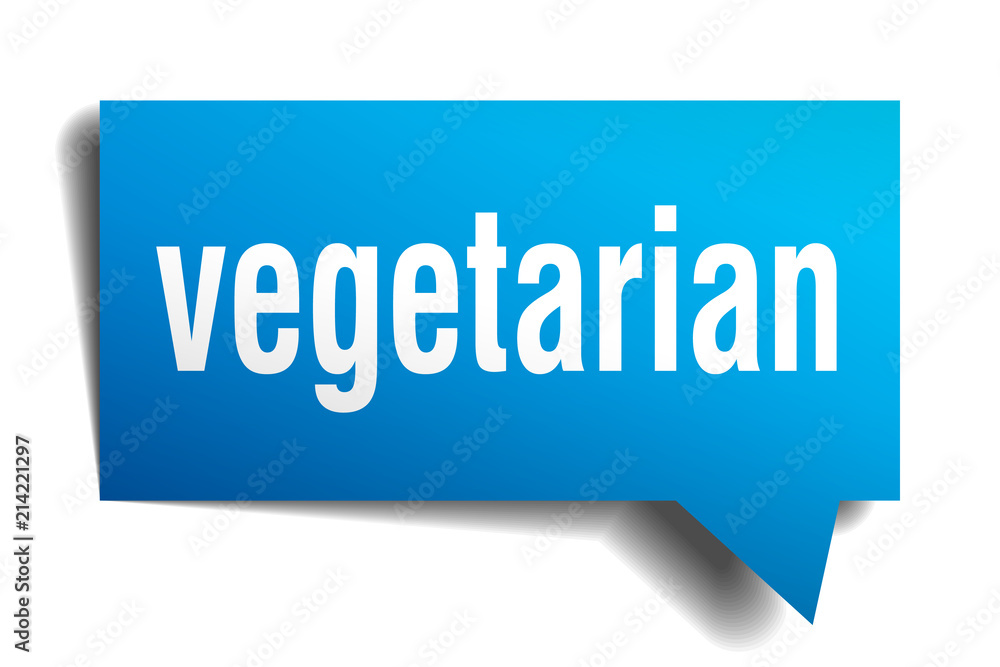 vegetarian blue 3d speech bubble vegetarian blue 3d speech bubble