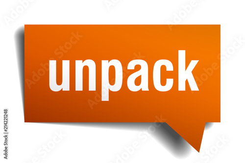 unpack orange 3d speech bubble