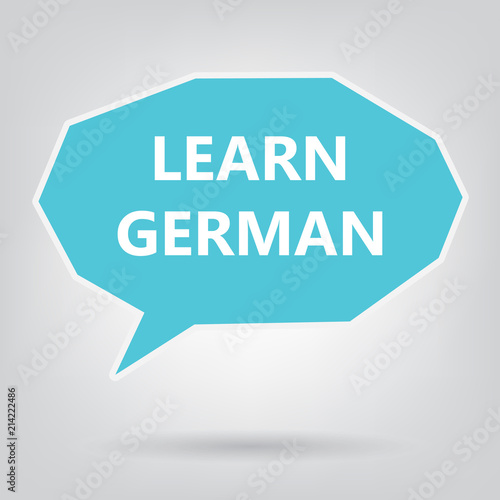 learn german written on speech bubble- vector illustration