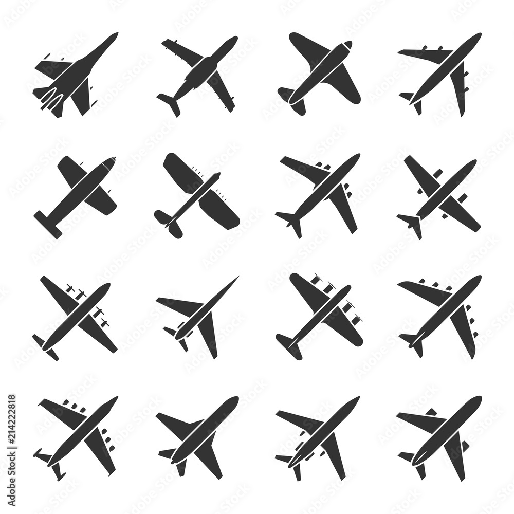 Aircraft icon set Aircraft icon set