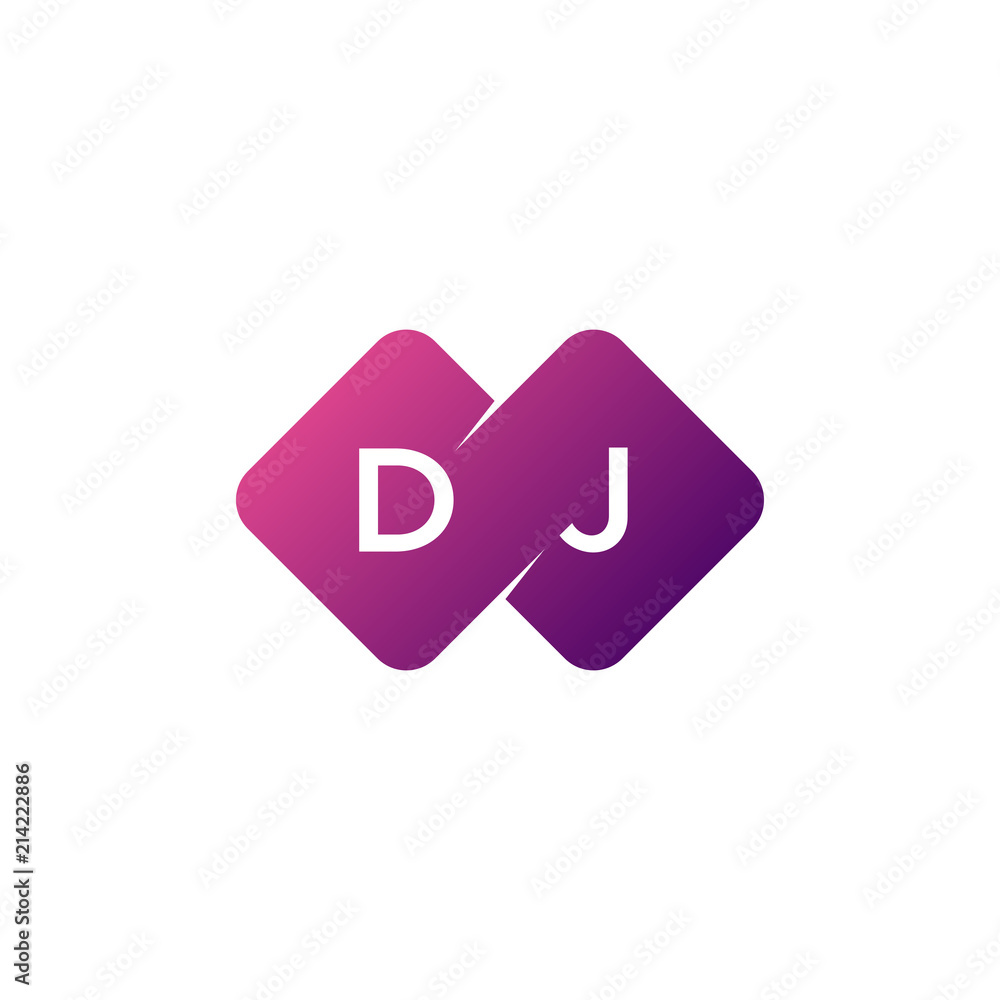 two letter dj diamond rounded logo two letter dj diamond rounded logo