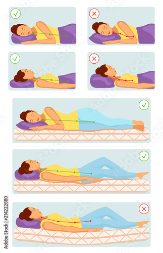 Correct and incorrect sleeping poses