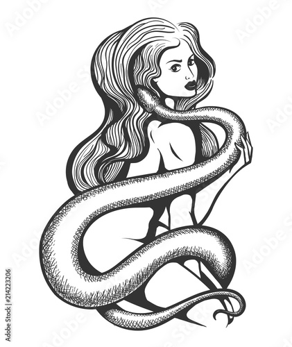 Sexy Woman with Snake