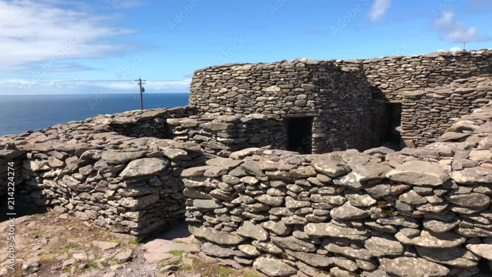 Collection of beehive huts found on the Slea head, Dingle penninsula ...