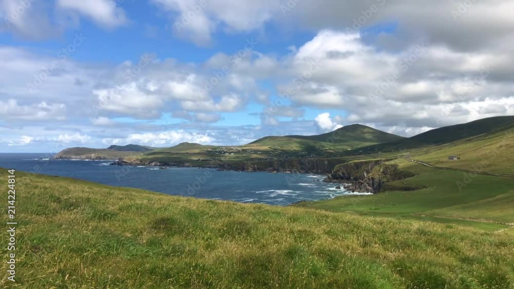 Beautiful beach between Slea Head and Dunmore Head at Slea Head Drive, one of Irelands most scenic routes, Dingle peninsula, Kerry, Ireland