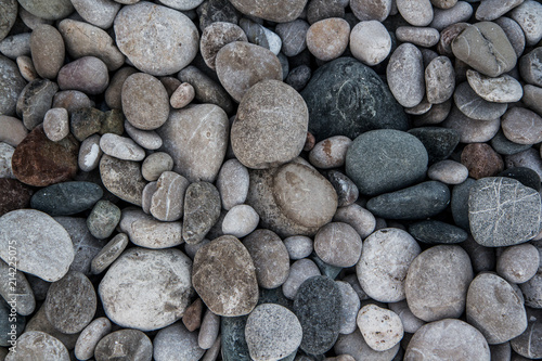 round stones. Coast. beach.