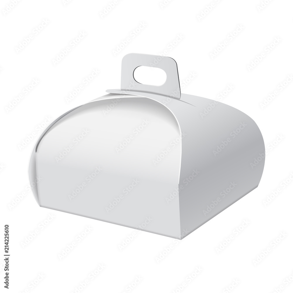 Gift Packaging Box with Handle mockup for Cake. Paperboard Packaging Container Template for Wedding Party Decoration Gift Packaging Box with Handle mockup for Cake. Paperboard Packaging Container Template for Wedding Party Decoration