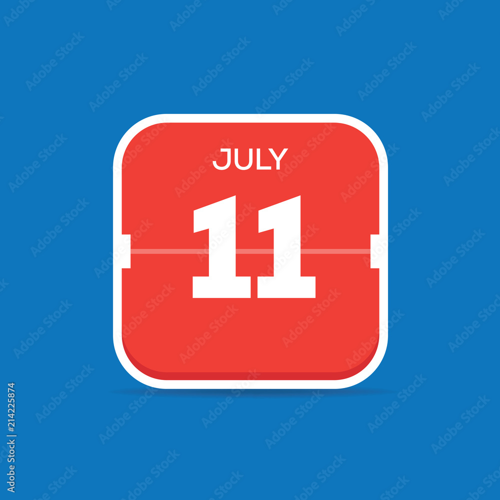 July 11 Calendar Flat Icon July 11 Calendar Flat Icon