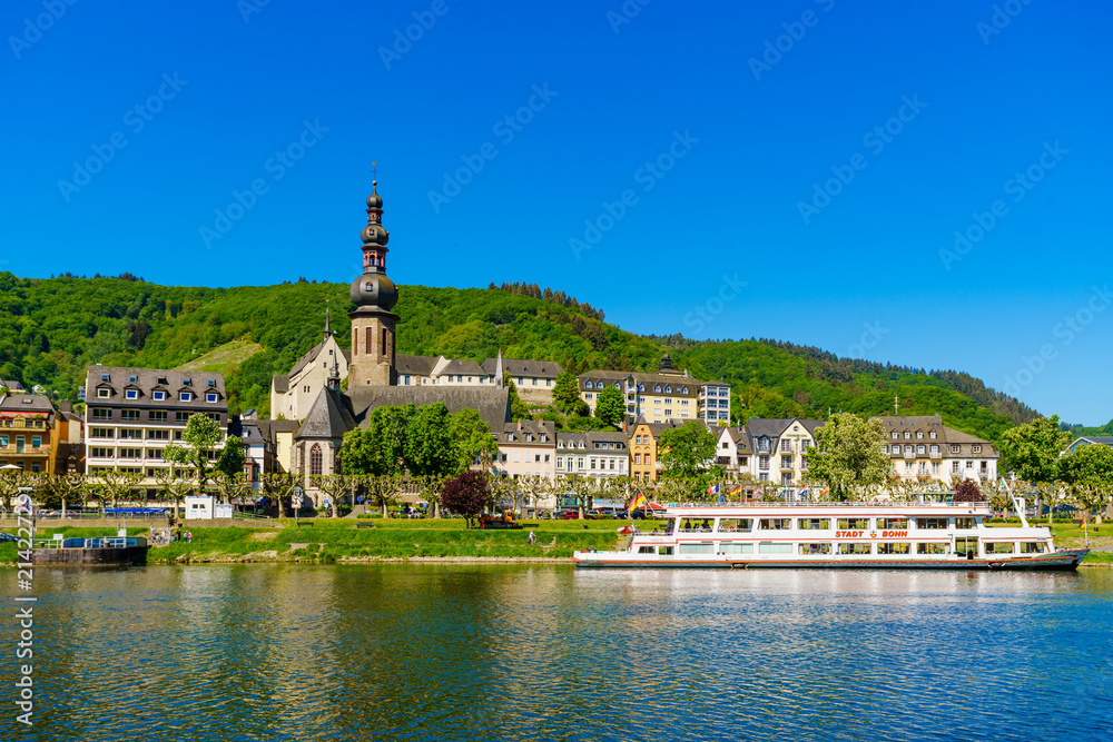 View of the wine town Cochem at the Moselle in Germany