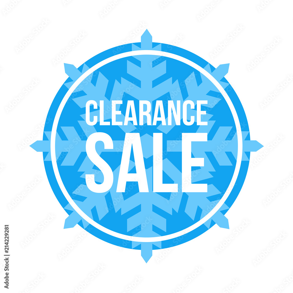 Clearance Sale Sign Circular Winter Sale Stock Vector