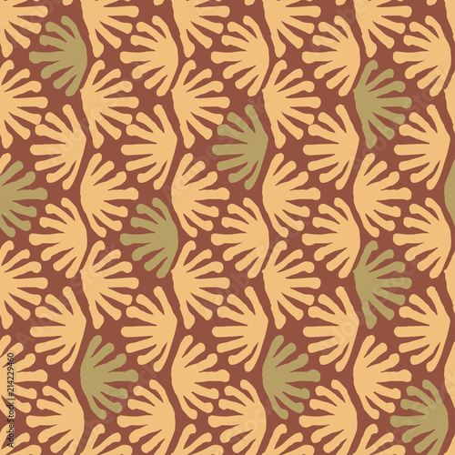 Vector seamless floral tile warm tones pattern for wrapping, craft, textile, fabric