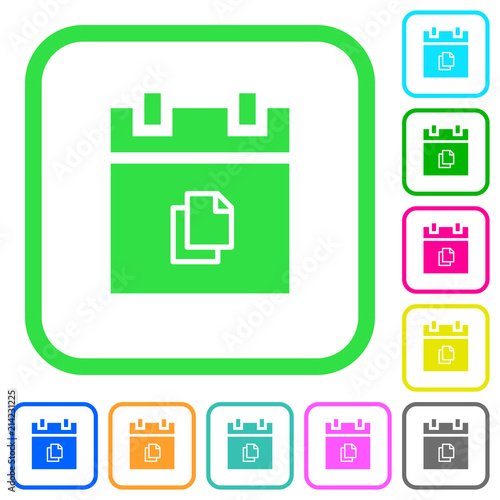 Duplicate schedule item vivid colored flat icons