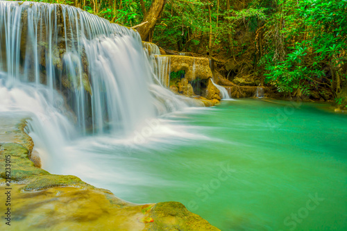 Huay Mae Kamin Waterfall in Khuean Srinagarindra National Park  Kanchanaburi Province. Thailand