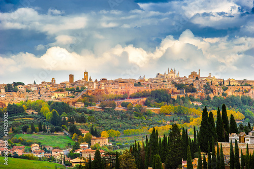 Panorama of Orvieto clouds in the afternoon photo